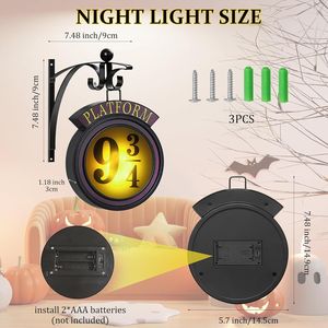 Lampada da Parete Vintage 9 3/4 con Luce Notturna, Insegna LED 9 3/4 da Appendere, Decorazione per la Casa, Regalo con Lampade da Parete - Product Image 3