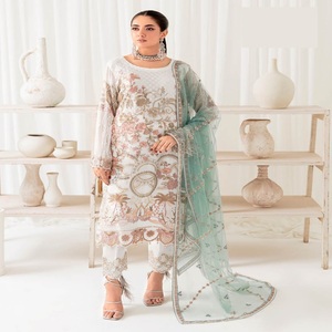 ชุดเดรส Anarkali ปักลายสำหรับผู้หญิงชุดแต่งงาน3ชิ้นและอินเดียชุดปาร์ตี้ยาวผ้าชีฟองสไตล์ปากีสถานสำหรับเด็กผู้หญิง - Product Image 4