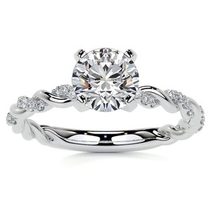 Bague de fiançailles en moissanite taille ronde, plaquée or jaune, en argent sterling, bague de mariage classique, bijoux fins de luxe - Product Image 1