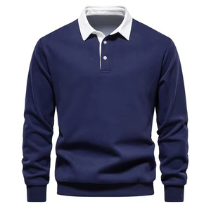 Polo de manga larga para hombre, de alta tendencia, antiarrugas, transpirable, antipilling, de secado rápido, a precio de mayoreo. - Product Image 3