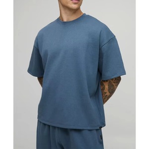 Conjunto de Dos Piezas Personalizado con Logotipo para Hombre, Camiseta Holgada Lisa y Pantalones Deportivos, Ropa Deportiva Informal - Product Image 5