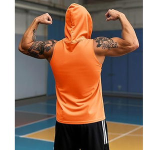 Hoodie sans manches personnalisé, anti-plis, pour homme, idéal pour le fitness - Product Image 3