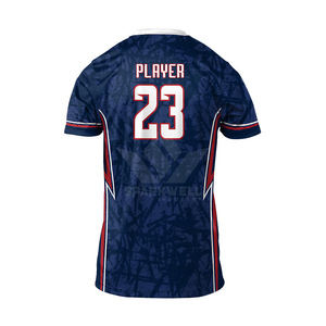 Maillot de football américain personnalisé pour homme, bleu marine, col en V, manches courtes, sublimé, anti-transpiration, uniforme d'équipe - Product Image 5