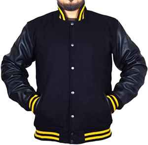 Chaqueta Varsity Personalizada de Alta Calidad para Hombre, con Mangas de Cuero, Estilo Béisbol, Chaqueta Letterman - Product Image 1