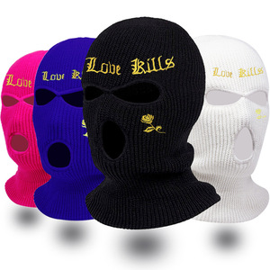 Balaclava personnalisée à 3 trous, masque de ski, logo brodé, impression numérique, streetwear unisexe, cache-visage, bonnet d'hiver - Product Image 2