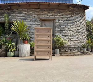 Juego de dormitorio estilo rústico francés, mesa de comedor de madera antigua, madera maciza de roble vietnamita, nogal, aliso, acacia, pino y ratán. - Product Image 2