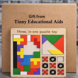 Puzzle géométrique de qualité supérieure, logo personnalisé, ensemble de construction géométrique en bois durable, prix promotionnel par le fournisseur - Product Image 4