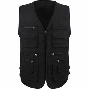 Chaleco de mezclilla sin mangas para hombre, talla grande, cuello cuadrado, color liso, estilo casual, para invierno, tipo jersey, largo regular, estilo moto - Product Image 5