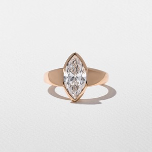 Anillo de Compromiso de Oro Amarillo Sólido de 14K con Diamante Marquise de 2CT Cultivado en Laboratorio, Certificado IGI, para Mujer - Product Image 1