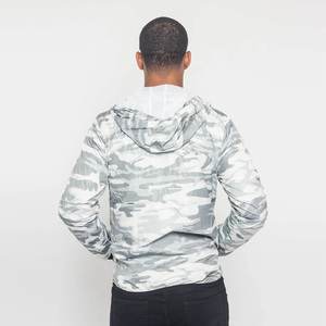 Wholesale Men's Camouflage Print Hooded Soft Shell <b>Jacket</b> Zip Front Water Resistant Regular Fit Outdoor Wear Polyester - Product Image 3