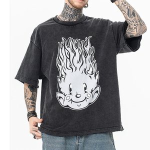 T-shirt délavé à l'acide pour homme, T-shirts surdimensionnés personnalisés, T-shirt vintage délavé à l'acide pour homme - Product Image 1