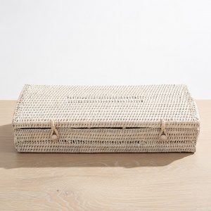 Wooden tea box woven rattan section basket <b>with</b> <b>lid</b> storage <b>boxes</b> for dried fruits & candies - Product Image 4