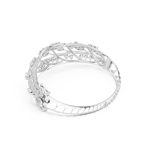 Bracelet de luxe pour femme en moissanite, motif floral géométrique, micro-incrustation, bracelet tennis étincelant - Product Image 6