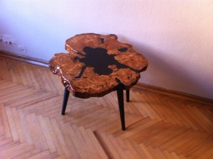 Natural Burl Wood Live Edge <b>Coffee</b> <b>Table</b> – Handmade Organic Rustic Wood Slab <b>Table</b> Irregular Shape Handmade Natural Burl Design - Product Image 6
