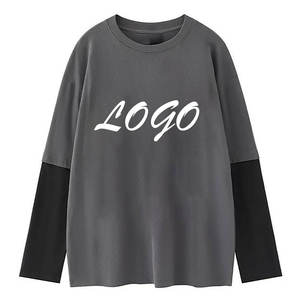 เสื้อยืดแขนยาวผู้ชายแบบใหม่สองชั้น ลายพิมพ์กีฬากลางแจ้ง สีซีดแบบซันเฟด ผ้าคอตตอนถัก สั่งทำได้ - Product Image 2