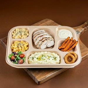Barquette alimentaire jetable écologique à 8 compartiments pour buffet, emballage à emporter, service de repas quotidiens, livraison de nourriture et traiteur événementiel - Product Image 1