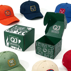 QJ <b>Box</b> Vintage Baseball Cap <b>Box</b> Luxury Stackable <b>Hat</b> Packaging Eco Recyclable Cardboard Matte Finish Shockproof Embossing Sponge - Product Image 4