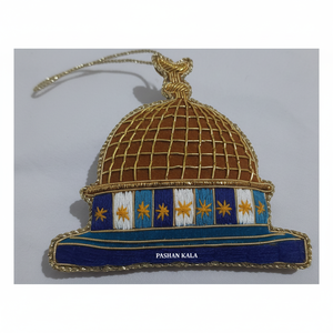 Nuevo diseño tradicional en forma de bola y bordado Zari dorado de Color rojo con adornos colgantes de árbol de Navidad de trabajo con cuentas - Product Image 3