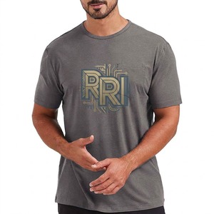 T-shirt homme oversize en coton, col rond, 100 % coton, coupe ample, streetwear uni, épaules tombantes, manches courtes - Product Image 1