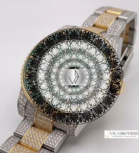 Montre Rolax Submarineerr avec Lunette en Diamants Moissanite, Cadran Vert, Cristal, Montre Analogique de Luxe pour Hommes, Quartz, Fermoir à Boucle Déployante - Product Image 4