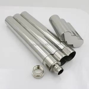 Estuche para Cigarros de Acero Inoxidable Moderno, 3 Tubos, Diseño Minimalista Portátil, Humidor de Metal Pulido para Viaje - Product Image 2