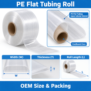 Custom Clear PE Layflat Tubing Rolls for Industrial Parts Packaging Heat <b>Seal</b> <b>Bag</b> Making Made in Vietnam - Product Image 2