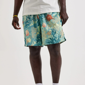 Men's Tropical Ocean Print Board Shorts Mid Waist Drawstring Closure With Pockets Quick Dry Casual Swimwear Shorts - Product Image 4