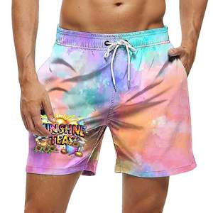 Pantalones cortos de verano para hombre con estampado de palmeras, cintura elástica con cordón, estilo tropical, casual, coloridos, blancos, camiseta de verano para hombre - Product Image 2