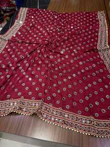 <b>Black</b> Chiffon Shawl With Mirror Embroidery Dot Pattern Long <b>Scarf</b> For Women Traditional Wear Hijab All Seasons embroidered shawl - Product Image 2