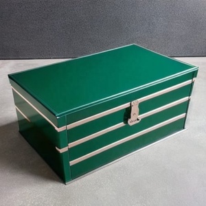 Caja de almacenamiento de metal esmaltado de diseño elegante de alta calidad de metal de lujo o organizador de metal - Product Image 1