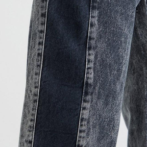 Custom Designer Men's Wide Leg Cargo Denim Pants Grey Breathable Waterproof OEM ODM Service Ripped Stacked Skinny <b>Trousers</b> - Product Image 5