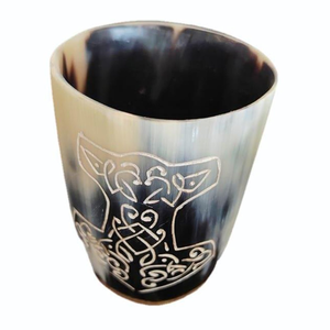 Verre à eau écologique en corne de buffle, design en laiton, pour whisky, vin, thé, café et bière - Product Image 2