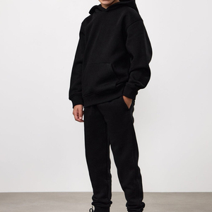 Conjunto de chándal de punto con cremallera y cuello alto para niños, nuevo modelo de otoño e invierno, pantalones de forro polar cepillado, conjunto informal al por mayor - Product Image 1