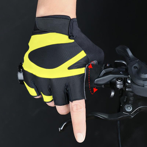 Lightweight Cycling Gloves For Triathlon And Racing Half Finger Trendy Design Padded Palm Ventilated Mesh <b>Back</b> Fit Gloves - Product Image 6