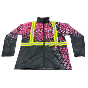 Veste de sécurité haute visibilité personnalisée en polyester respirant avec bande réfléchissante, manches longues, fermeture éclair intégrale, pour le travail et l'exploitation minière - Product Image 1