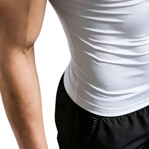 <b>Mens</b> Slim Fit Polyester Knitted Stretch <b>Tank</b> <b>Top</b> Sports Shirt Athletic Gym Training Casual Workout Wear Breathable Soft Fabric - Product Image 6