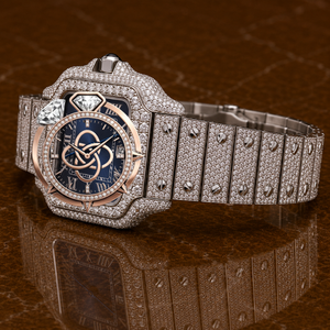 Montre chronographe analogique de luxe pour homme en acier inoxydable avec pierres Moissanite Premium VVS et bracelet de 20 mm - Product Image 3