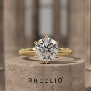 2 Carat Round Diamond Engagement Ring 6 Prong Solitaire Ring 14K Gold Classic <b>Bridal</b> Ring Custom OEM Jewelry Supplier - Product Image 1