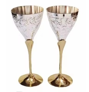 Elegant Brass/Copper <b>Wine</b> <b>Goblet</b> 301-450ml Capacity Classic Design for Bar Parties & Decorative Tableware - Product Image 3