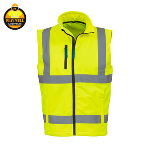 Chaqueta de Trabajo de Invierno de Alta Visibilidad de Poliéster, Chaleco de Seguridad Reflectante para la Construcción, Chaleco Reversible - Product Image 2