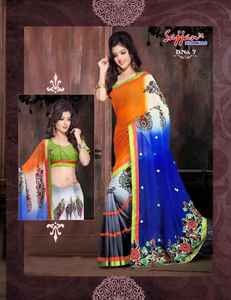 Precioso sari indio para fiestas, para mujeres, ideal para festivales, ceremonias y bodas. - Product Image 2