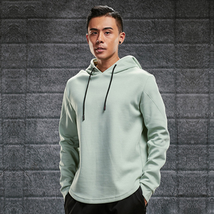 Sweat-shirt à capuche noir clair pour homme, coupe classique, couleur unie, décontracté, en coton tricoté, pour l'automne - Product Image 4