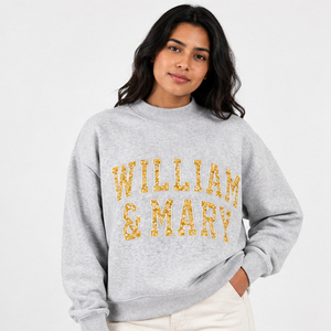Sudadera de cuello redondo con letras universitarias personalizadas para mujer de William & Mary, estilo oversize de forro polar, informal, de moda urbana - Product Image 3