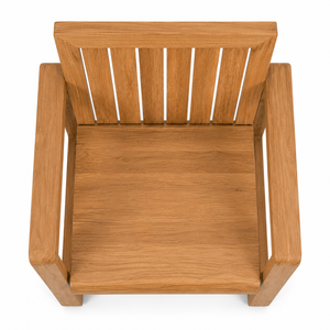 Chaise de jardin extérieure en teck massif de design scandinave avec accoudoirs intégrés - Durable et écologique pour la cour et les loisirs en extérieur - Product Image 4