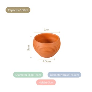 Tapis/Plats en Terre Cuite Faits Main, Écologiques et Modernes, Style Kulhad 150ml, en Céramique pour Dégustation de Desserts et Thé - Product Image 1
