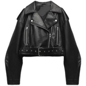 Women Pu <b>Jacket</b> <b>Long</b> Sleeve Zipper Autumn Clothing Street Pu <b>Leather</b> Short Coat Motorcycle Clothing <b>Leather</b> <b>Jacket</b> - Product Image 1
