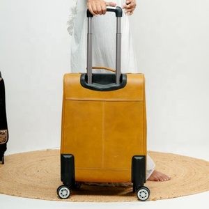 กระเป๋าหนังเมทัลลิกทำด้วยมือของจริงกระเป๋าล้อลากหนังขนสัตว์สารพัดประโยชน์สำหรับทุกเพศขนาดใหญ่กระเป๋าเดินทางสำหรับเดินทาง - Product Image 3