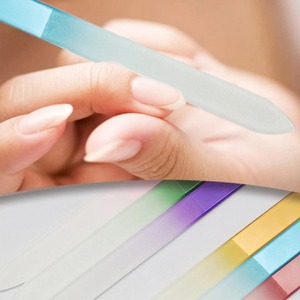 Lime à ongles en verre, outils de nail art, ensemble de limes à ongles en plastique colorées double face, grain 180, réutilisables pour le soin des ongles - Product Image 3