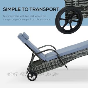 Rattan Chaise Lounge Chair Stylish Sun Lounger for Outdoor Relaxation - Product Image 6