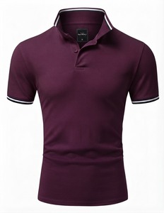 T-shirt Homme Manches Courtes Corail Couleur Unie 100% Coton Jersey Décontracté Respirant Tricoté Coupe Classique Style Urbain - Product Image 3